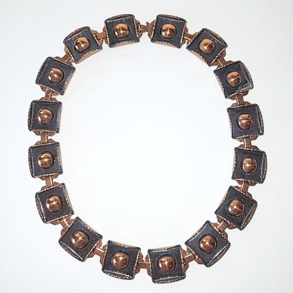 RENOIR COPPER MCM HEAVY SQUARE LINK CHOKER NECKLACE - Picture 10 of 10